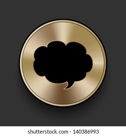 Vector metal multimedia thought bubble icon / button, graphic design element