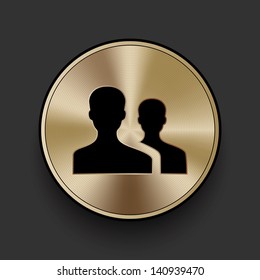 Vector metal multimedia user group icon / button, graphic design element