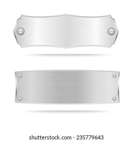 Vector Metal name plate or Metal label with screws.Vector illustration