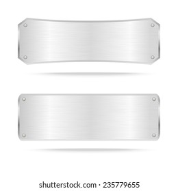 Vector Metal name plate or Metal label with screws.Vector illustration svg