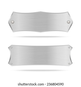 Vector Metal name plate or Metal label with screws.Vector illustration