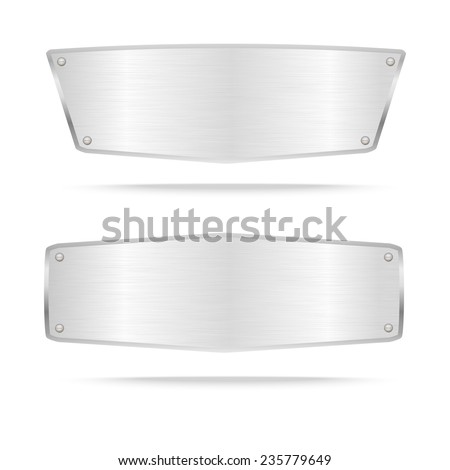 Vector Metal Name Plate Metal Label Stock Vector (Royalty Free ...