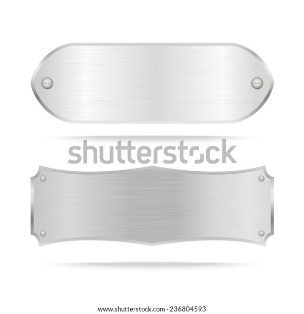 Vector Metal Name Plate Metal Label Stock Vector (Royalty Free ...