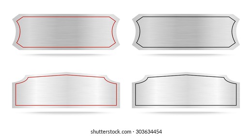 Vector Metal name plate or Metallic labels .Vector illustration