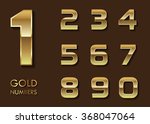 Vector metal numbers.Set of golden numbers.