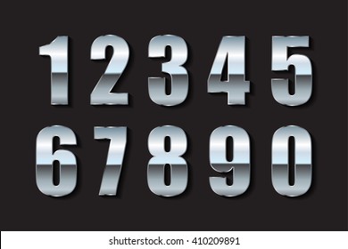 Vector Metal Numberssilver Numbers Stock Vector (Royalty Free ...