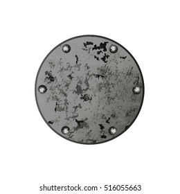 Vector metal plate screwed screws. Element for design.