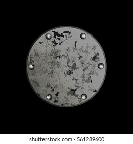 Vector metal plate screwed screws. Element for design