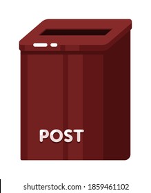Vector metal postal letterbox isolated on white background