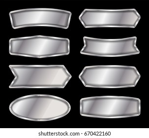 Vector metal sign isolated on black background