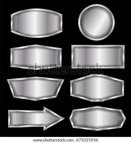 Vector metal sign isolated on black background