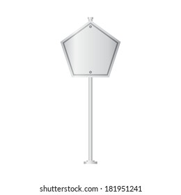 Vector of metal signpost on isolated white background