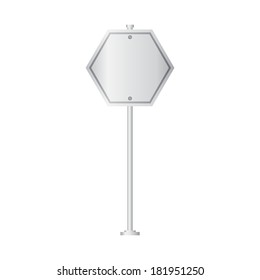 Vector of metal signpost on isolated white background