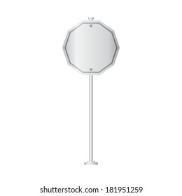 Vector of metal signpost on isolated white background
