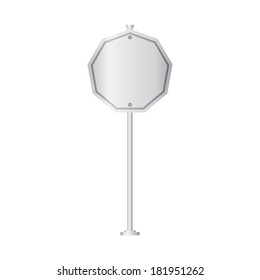 Vector of metal signpost on isolated white background