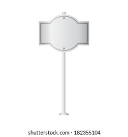 Vector of metal signpost on isolated white background