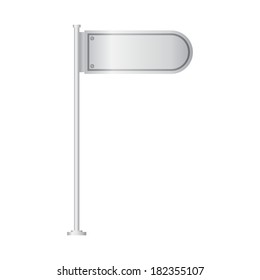 Vector of metal signpost on isolated white background