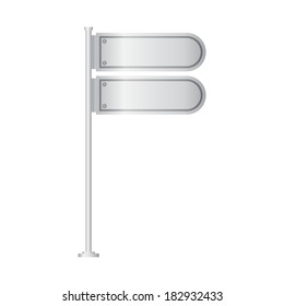 Vector of metal signpost on isolated white background
