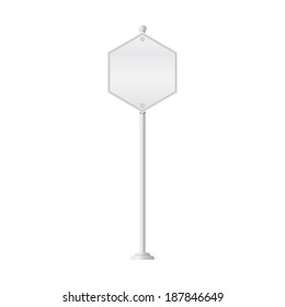 Vector of metal signpost on isolated white background