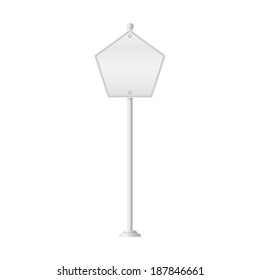 Vector of metal signpost on isolated white background