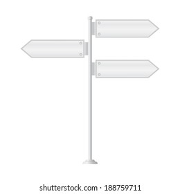 Vector of metal signpost on isolated white background