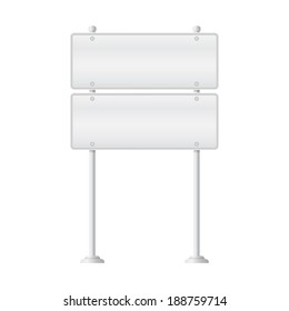 Vector of metal signpost on isolated white background