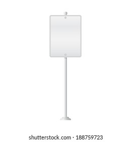 Vector of metal signpost on isolated white background