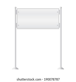 Vector of metal signpost on isolated white background