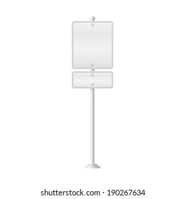 Vector of metal signpost on isolated white background