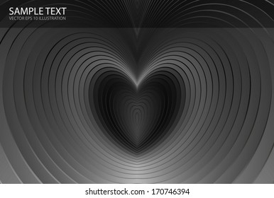 Vector metal silver vector heart design template - Heart background illustration for modern design