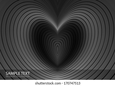 Vector metal silver heart design template - Abstract  background cold love illustration for modern design 