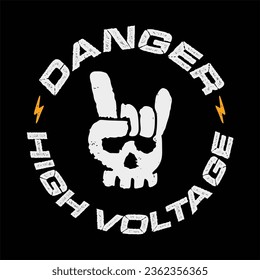 vector metal skull typography design for t shirt