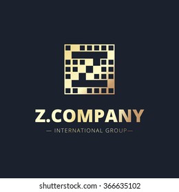 Vector metal style geometric Z letter logo