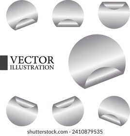 Vector metal tags, metallic labels, metal badges, sticker effect labels