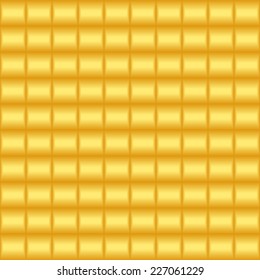 Vector metal texture. Golden abstract background. Pattern from golden tiles - seamless vector background
