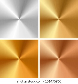 Vector metal textures - silver, gold, antique gold, bronze