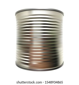 vector metal tin can on white isolated background