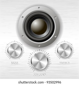 vector metal volume treble bass knobs and speaker
