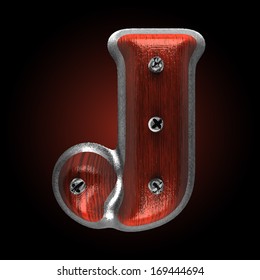 vector metal and wood figure