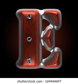 vector metal and wood figure