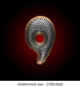 vector metal and wood figure