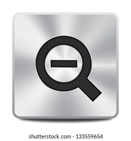 Vector metal zoom out icon / button, graphic design element