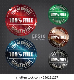 vector : metallic 100% free of charge badge, sticker, icon, label, sign, banner