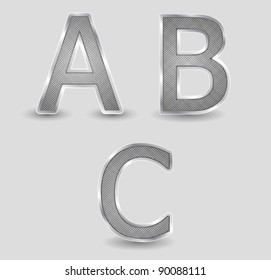 vector metallic alphabet letters