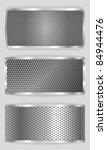 vector metallic banners set