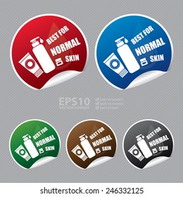 Vector : Metallic Best for Normal Skin Cosmetic Container Sticker, Icon or Label