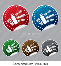 Vector : Metallic Best for Normal Skin Cosmetic Container Sticker, Icon or Label