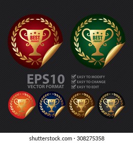 Vector : Metallic Best Product Infographics Peeling Sticker, Icon, Sign or Label
