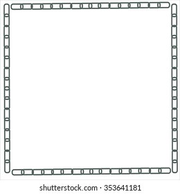 Vector metallic chain frame background  black and withe - Illustration