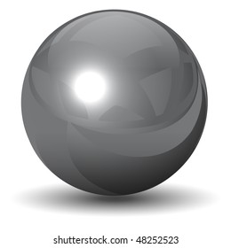 Vector Metallic Chrome Sphere, Ball Glossy And Shining.